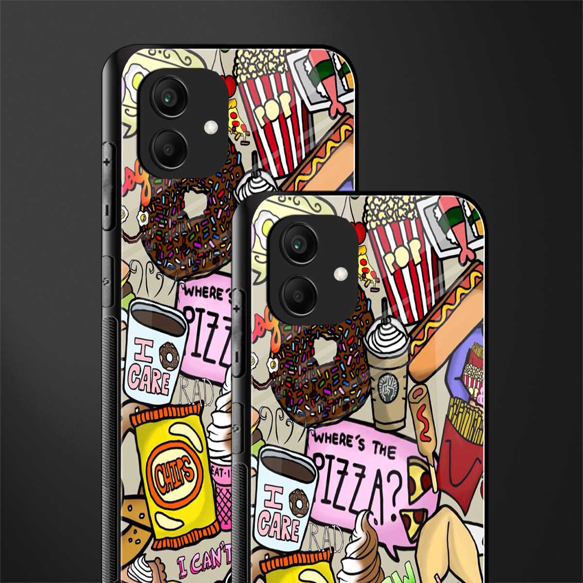 tasty food collage back phone cover | glass case for samsung galaxy a04