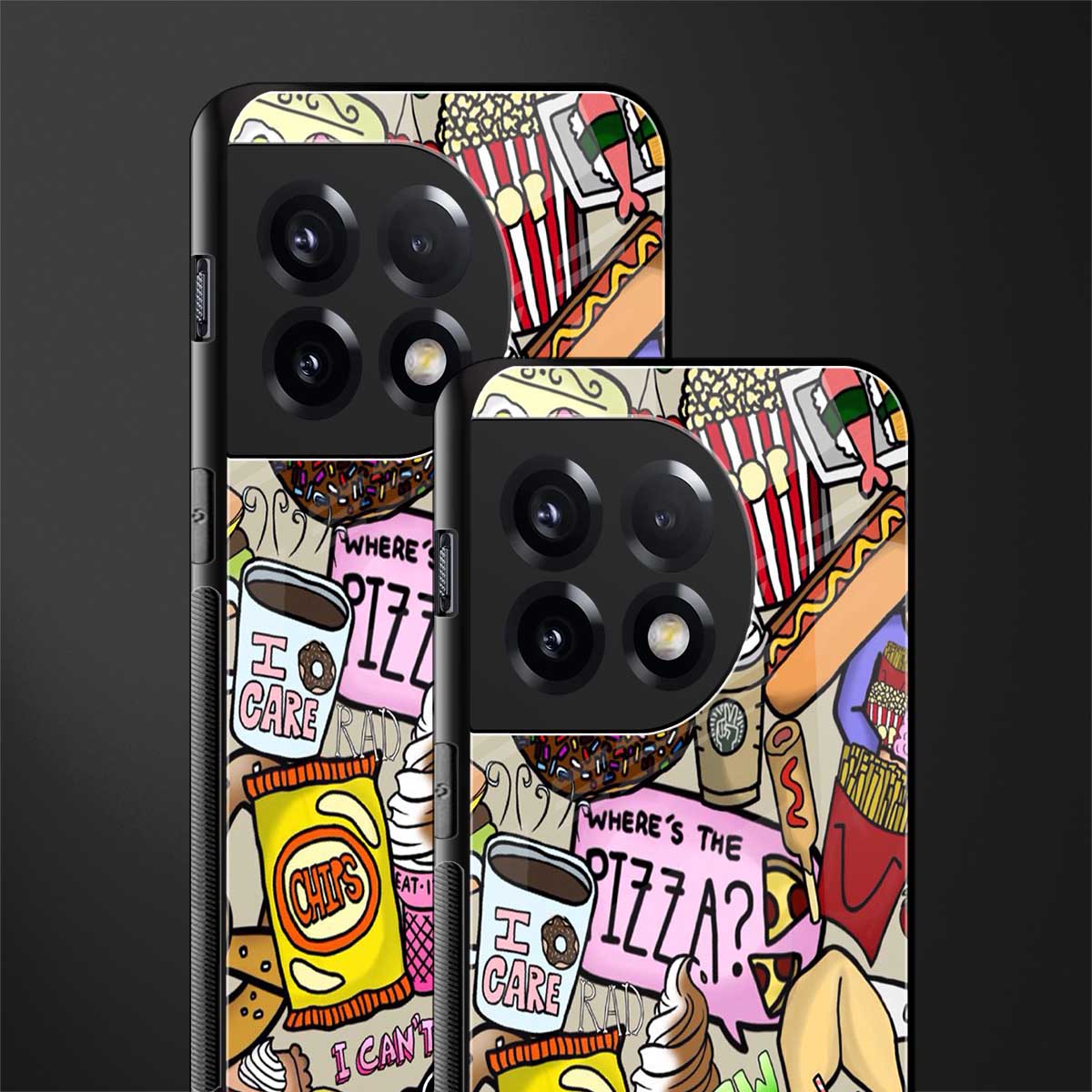tasty food collage back phone cover | glass case for oneplus 11r
