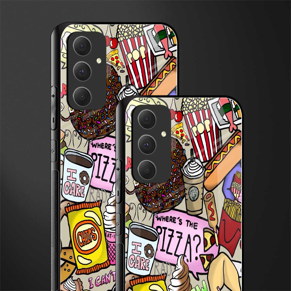 tasty food collage back phone cover | glass case for samsung galaxy a54 5g