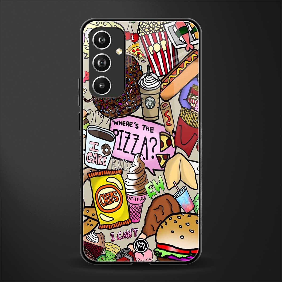 tasty food collage back phone cover | glass case for samsung galaxy a54 5g