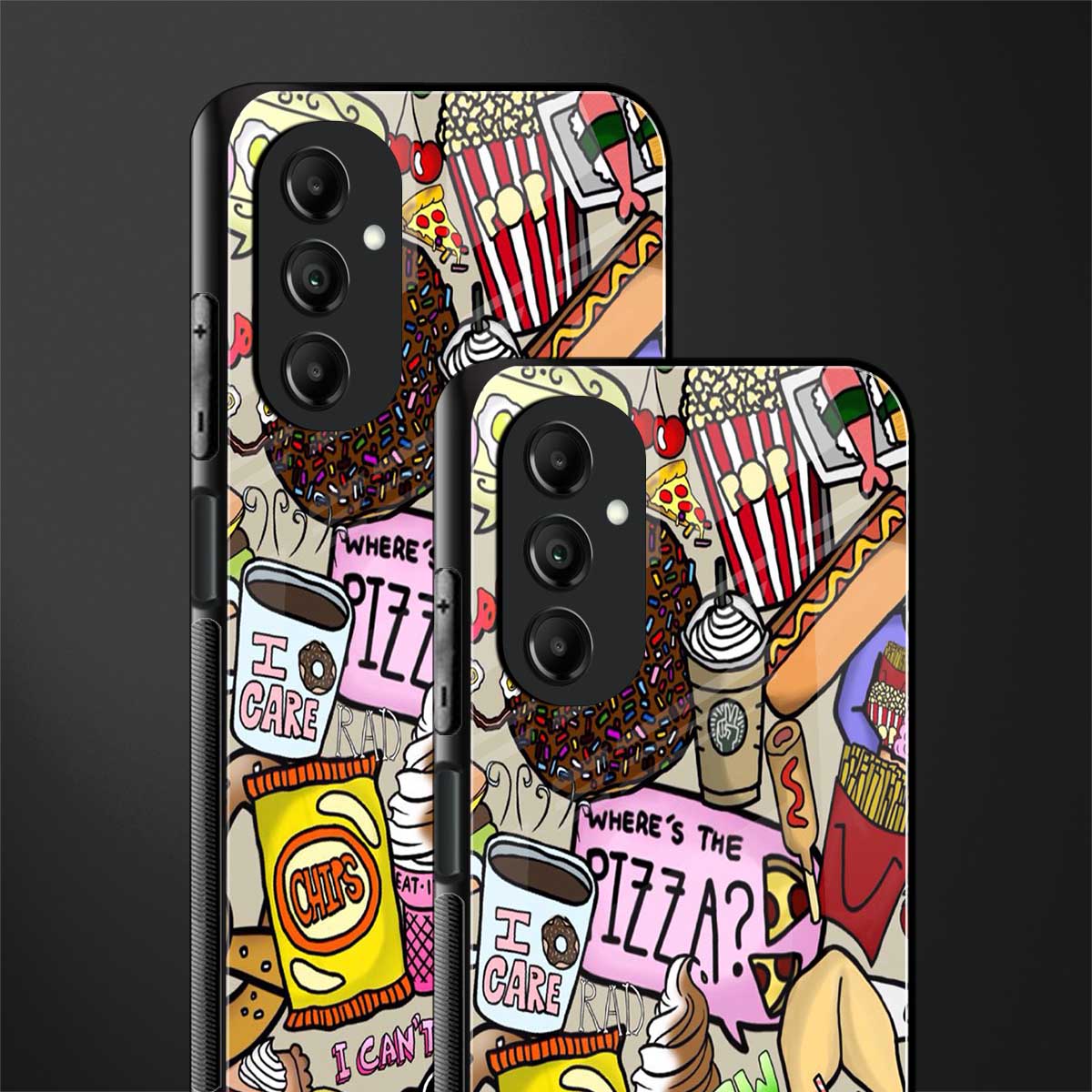 tasty food collage back phone cover | glass case for samsung galaxy a14 5g