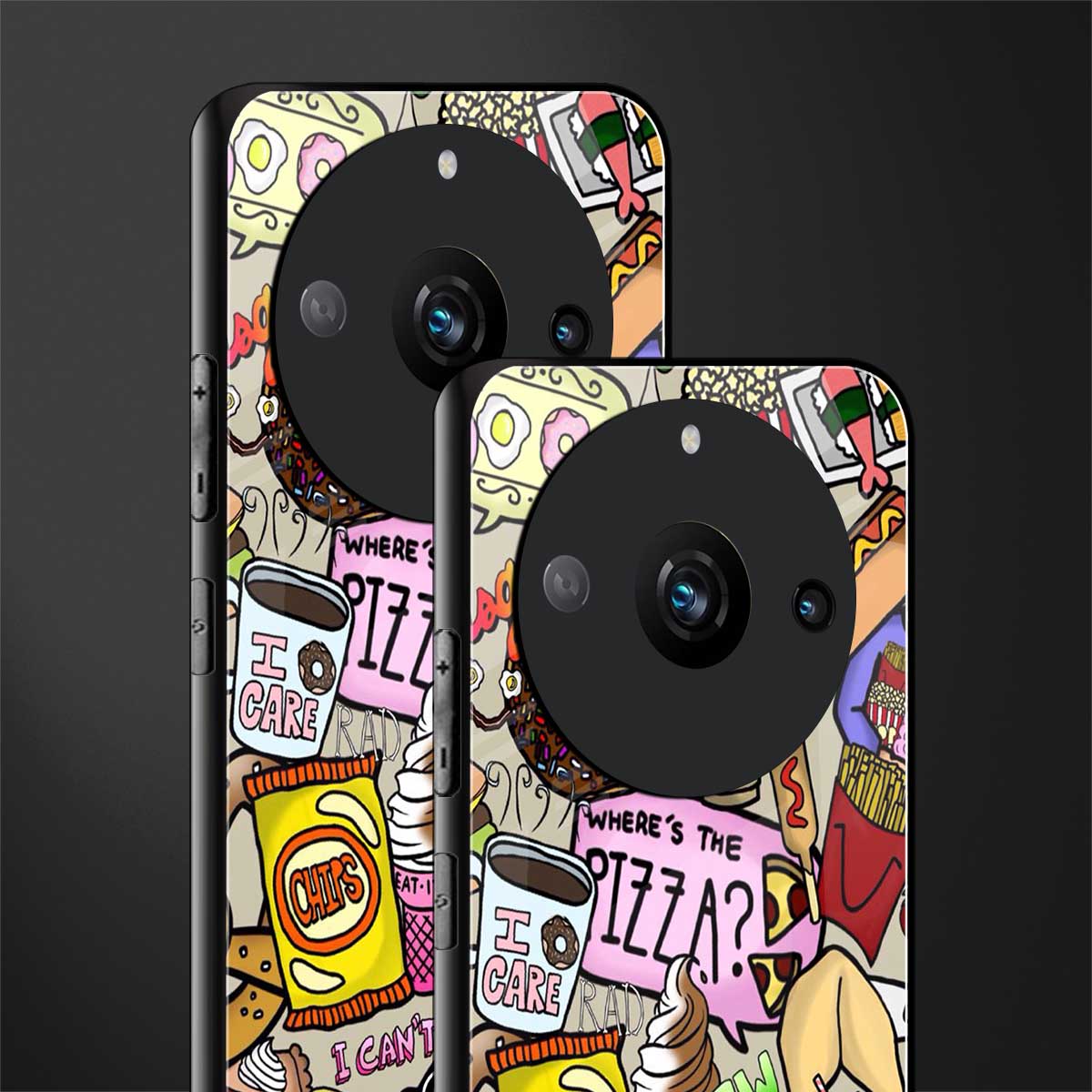 tasty food collage back phone cover | glass case for realme 11 pro 5g