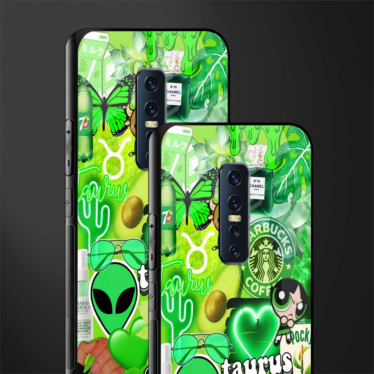 taurus aesthetic collage glass case for vivo v17 pro image-2