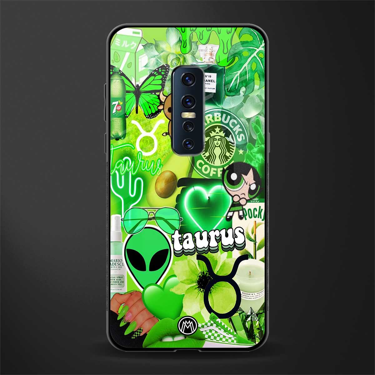 taurus aesthetic collage glass case for vivo v17 pro image