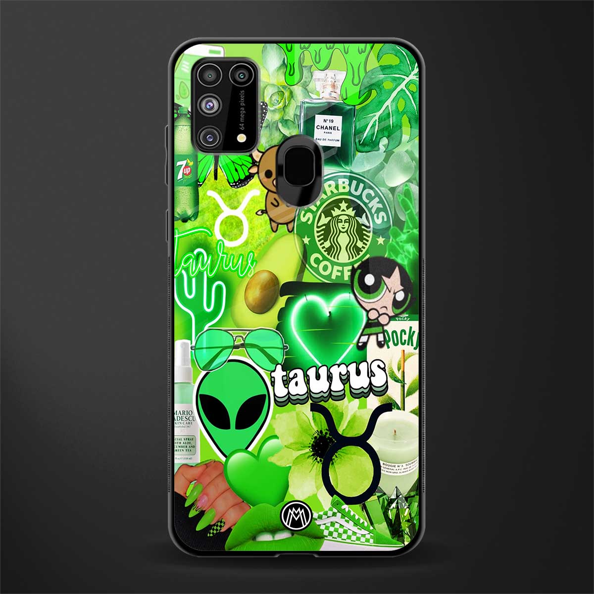 taurus aesthetic collage glass case for samsung galaxy m31 prime edition image
