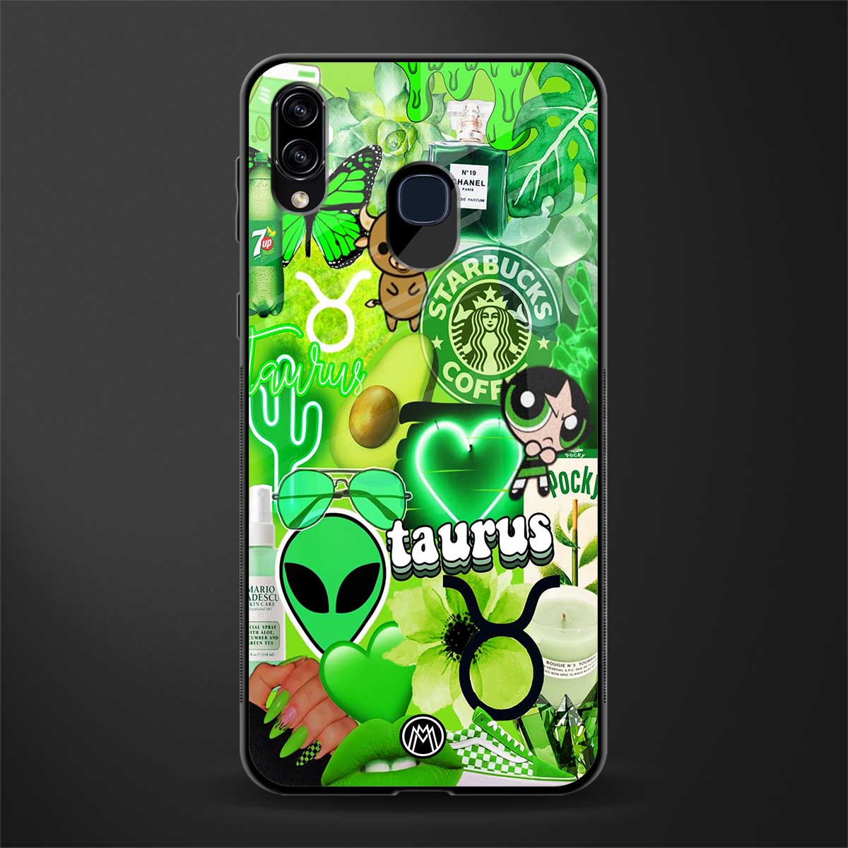 taurus aesthetic collage glass case for samsung galaxy a30 image