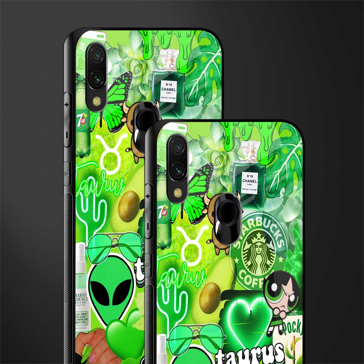 taurus aesthetic collage glass case for redmi y3 image-2