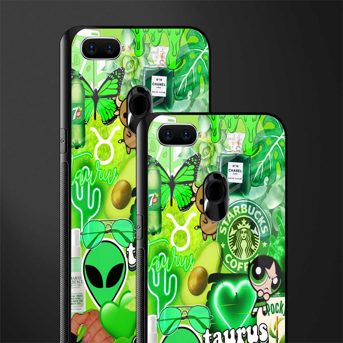 taurus aesthetic collage glass case for oppo a7 image-2