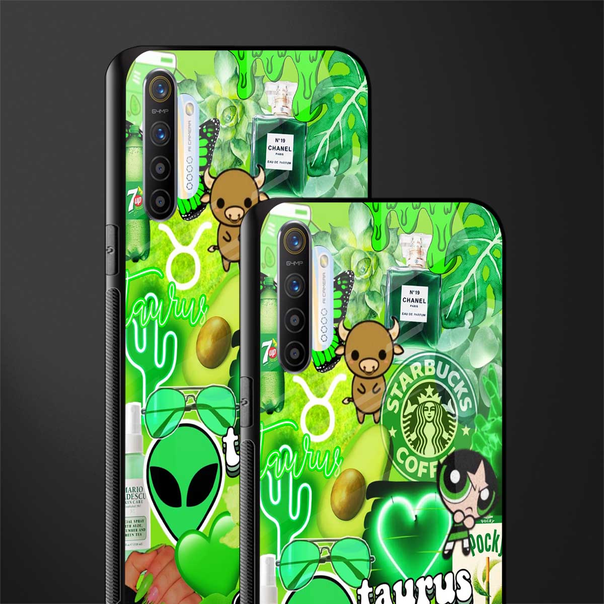 taurus aesthetic collage glass case for realme x2 image-2