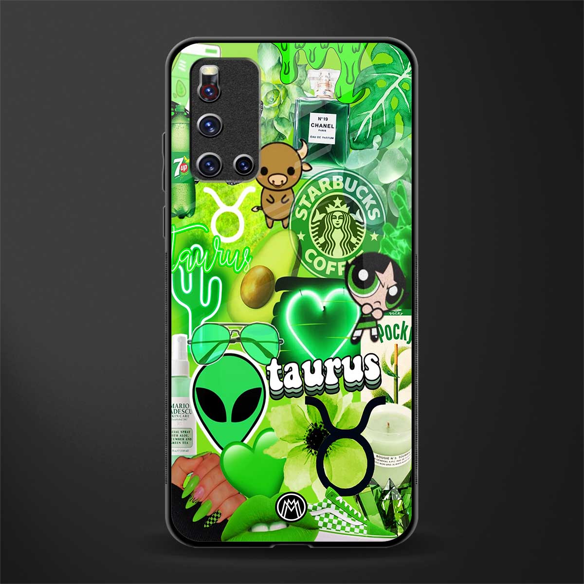 taurus aesthetic collage glass case for vivo v19 image