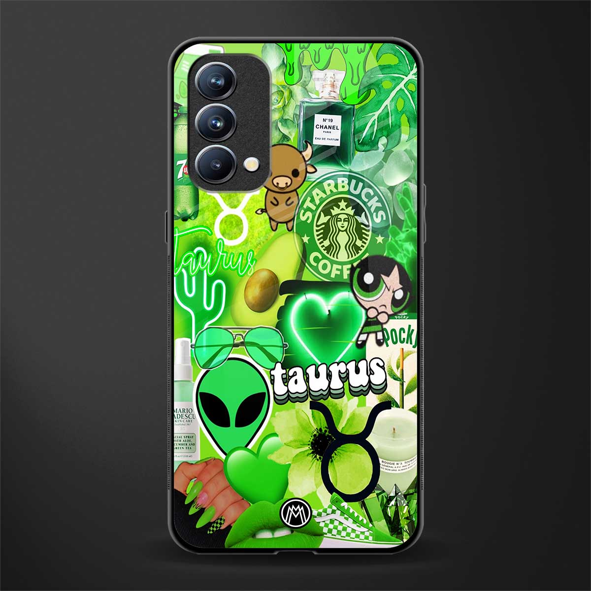 taurus aesthetic collage glass case for oppo f19s image