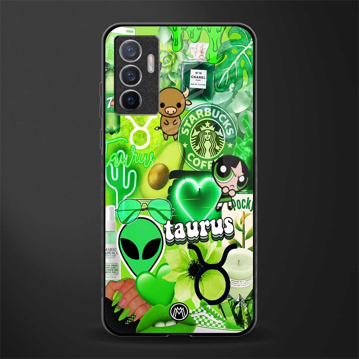taurus aesthetic collage glass case for vivo v23e image