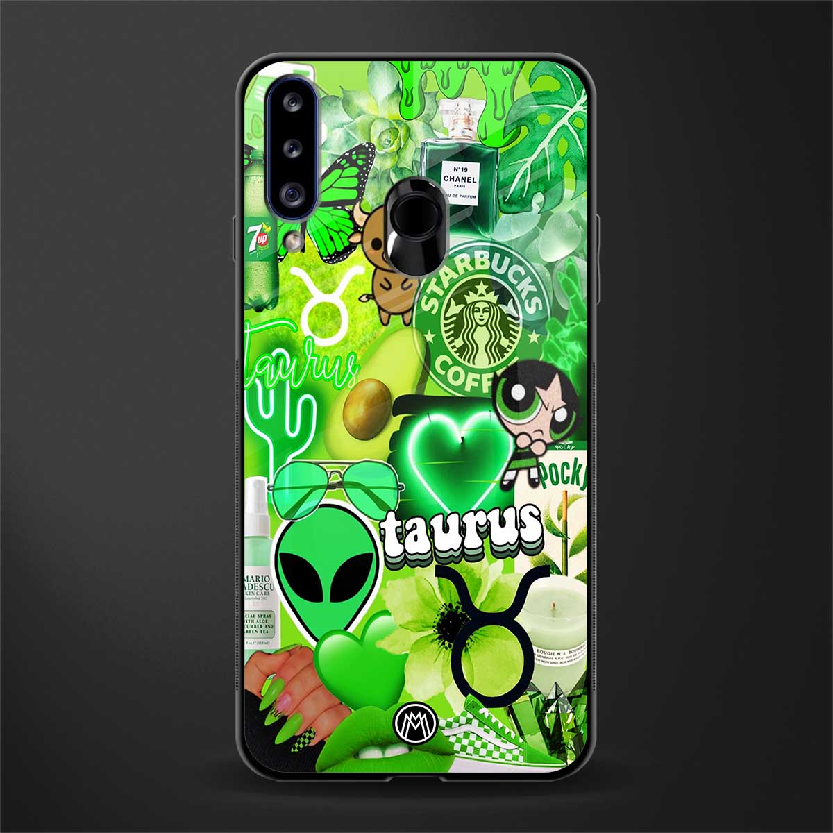 taurus aesthetic collage glass case for samsung galaxy a20s image