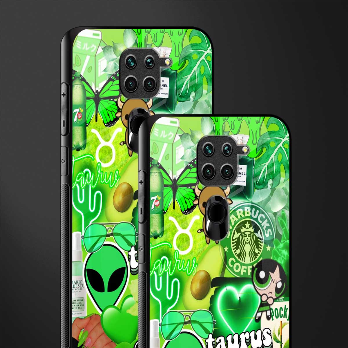 taurus aesthetic collage glass case for redmi note 9 image-2