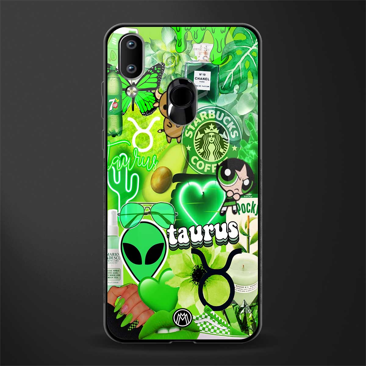 taurus aesthetic collage glass case for vivo y91 image