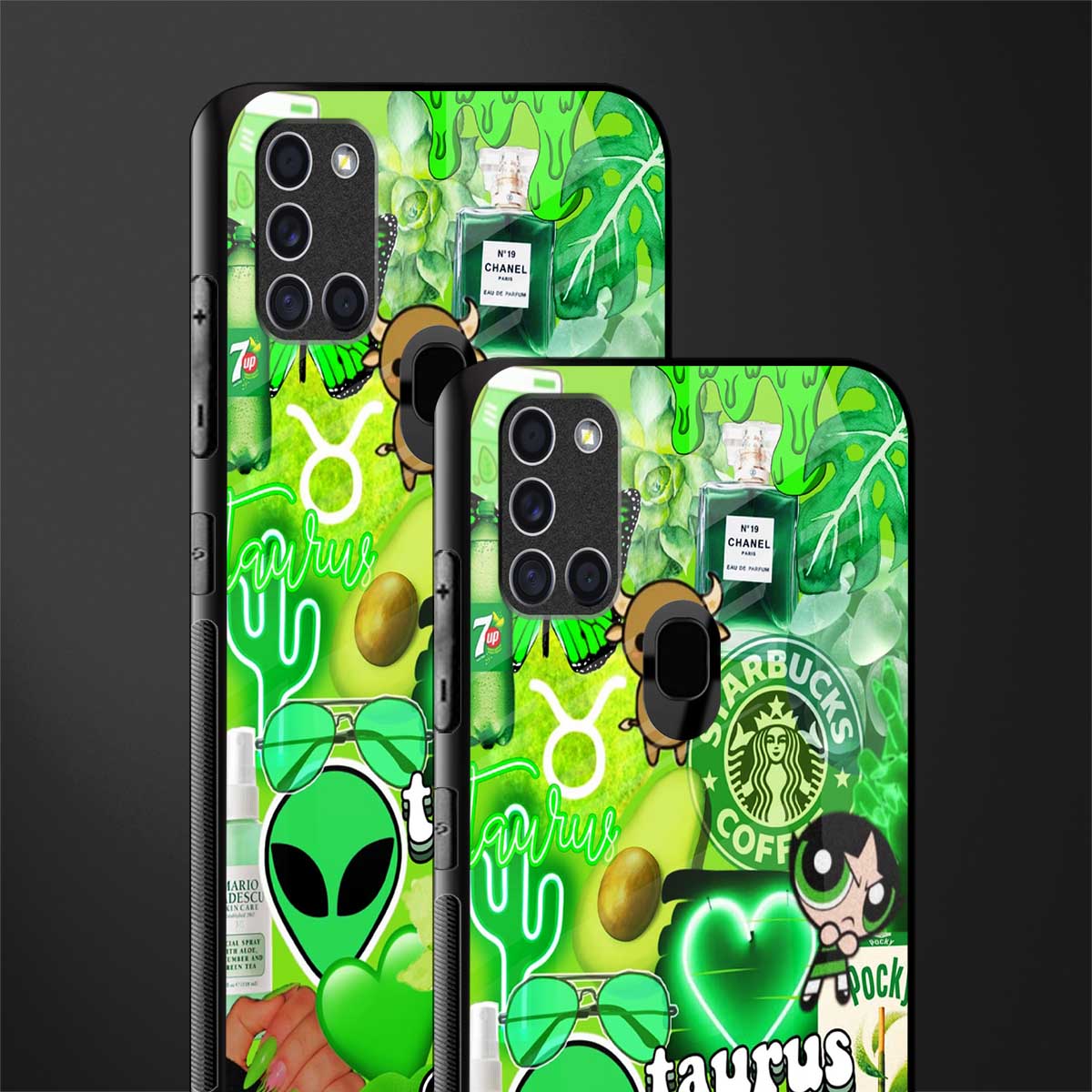 taurus aesthetic collage glass case for samsung galaxy a21s image-2