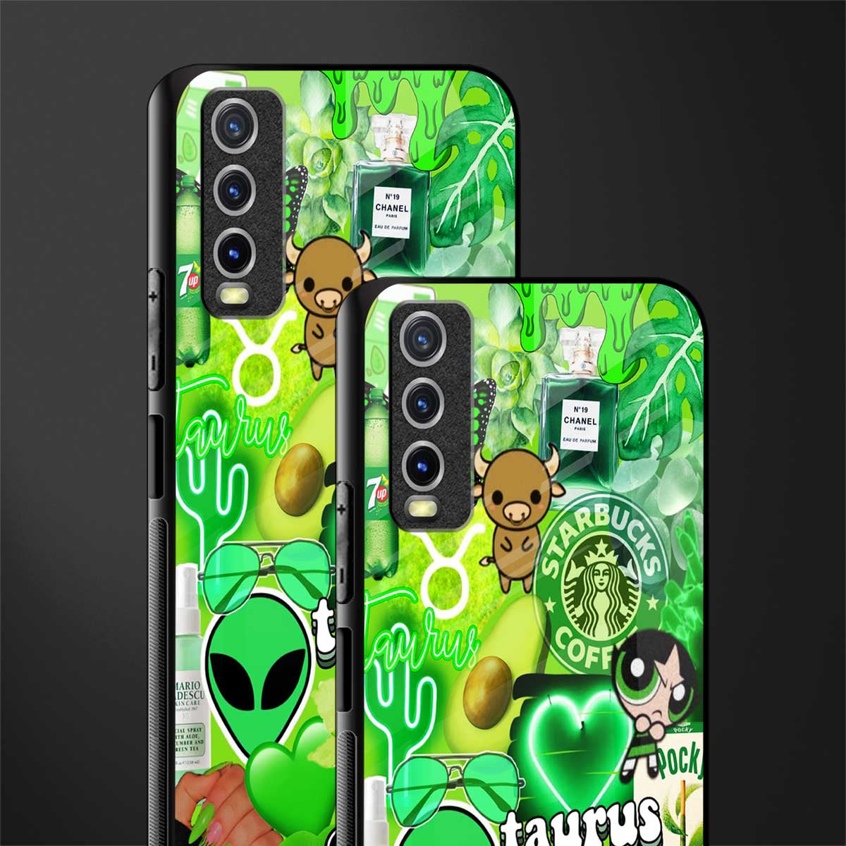 taurus aesthetic collage glass case for vivo y20 image-2