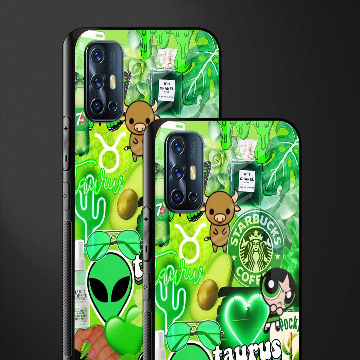 taurus aesthetic collage glass case for vivo v17 image-2