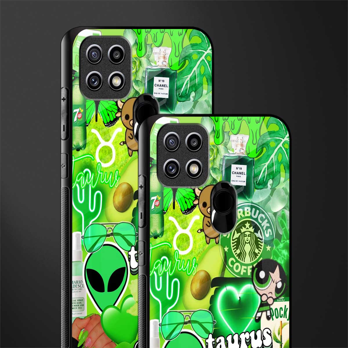 taurus aesthetic collage glass case for oppo a15s image-2