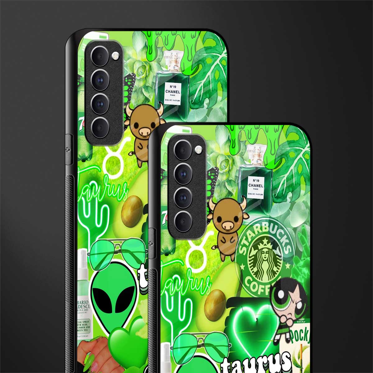 taurus aesthetic collage glass case for oppo reno 4 pro image-2