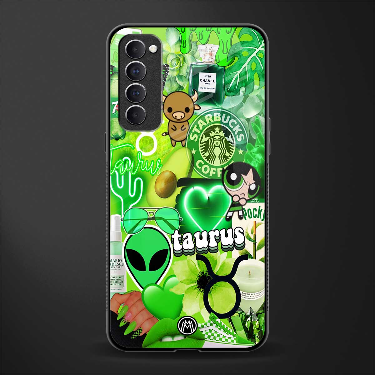 taurus aesthetic collage glass case for oppo reno 4 pro image