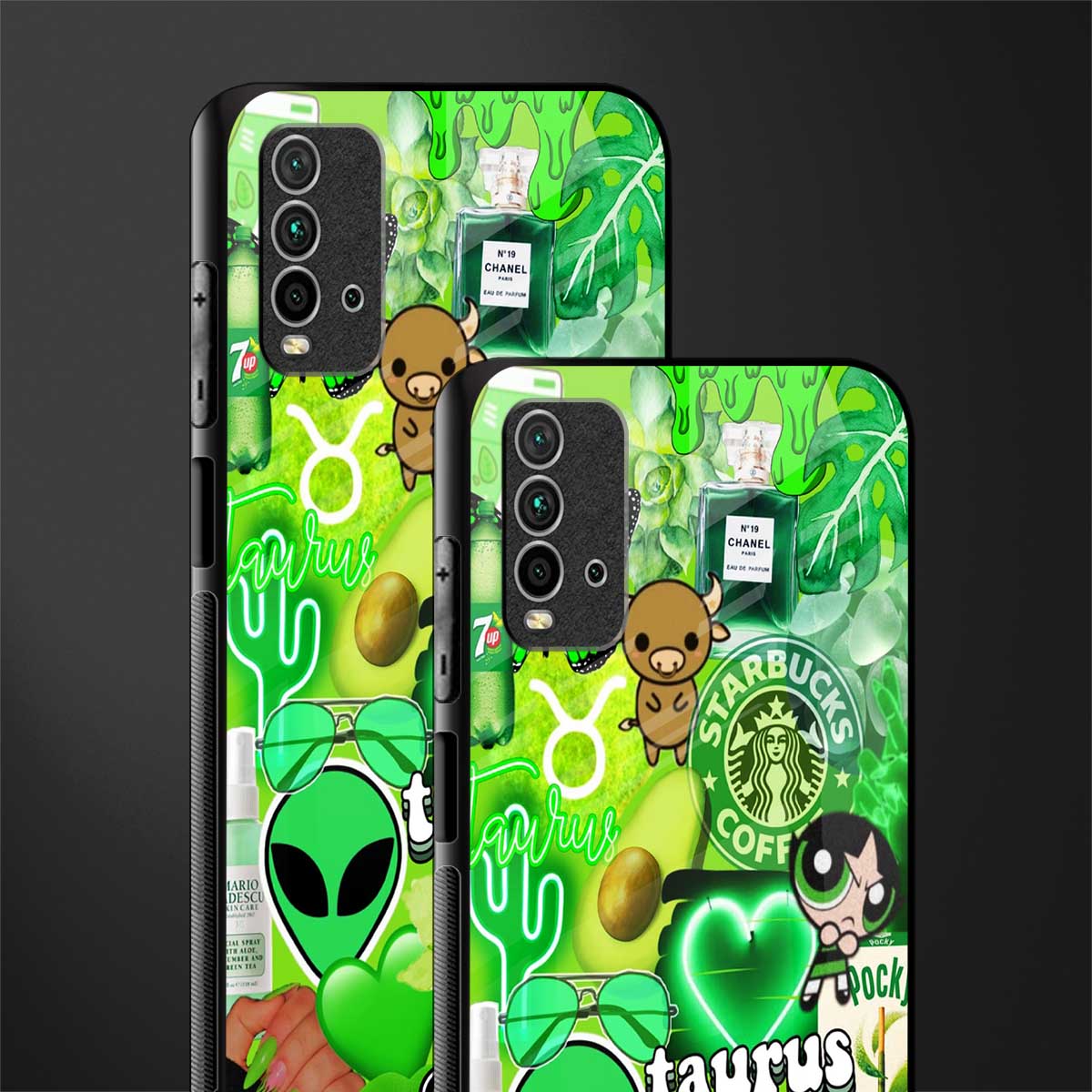 taurus aesthetic collage glass case for redmi 9 power image-2