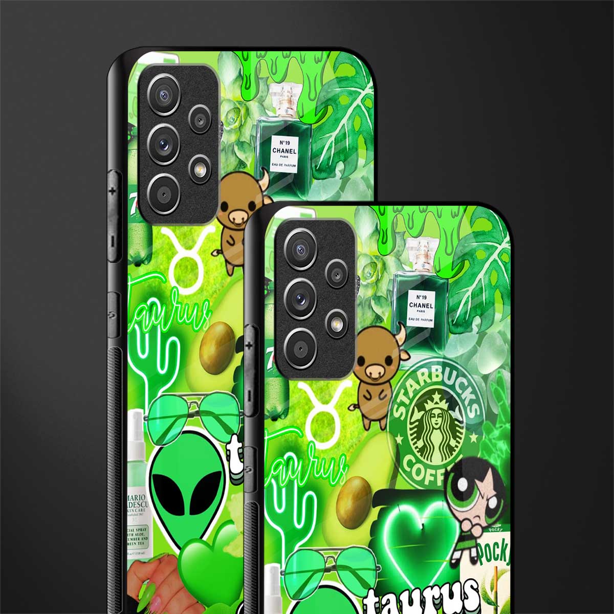 taurus aesthetic collage glass case for samsung galaxy a72 image-2