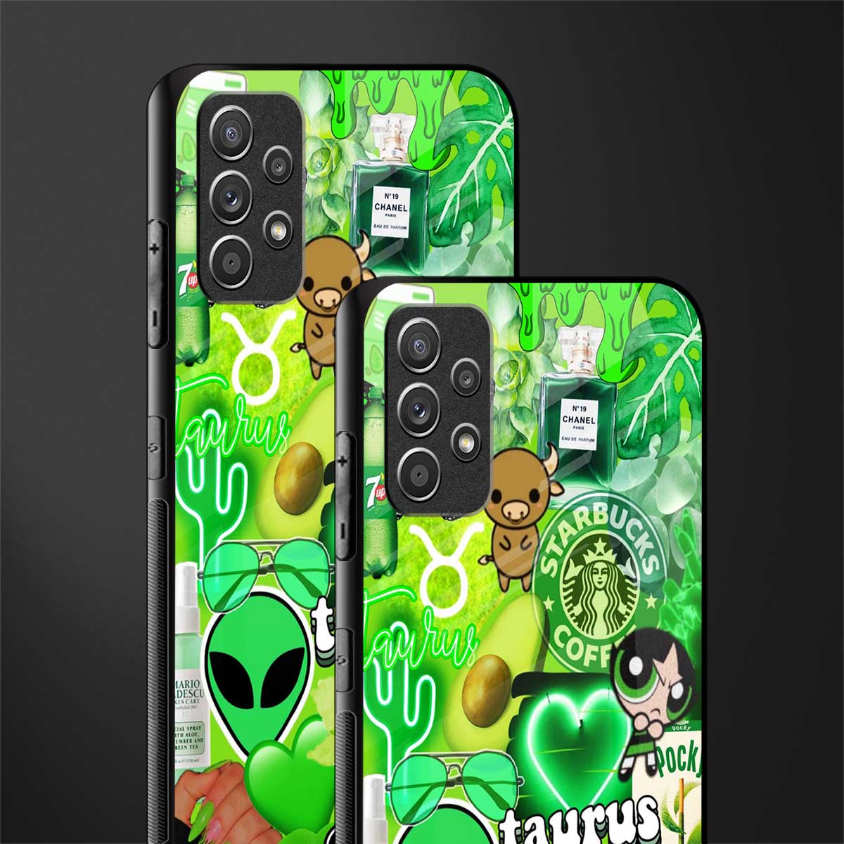 taurus aesthetic collage glass case for samsung galaxy a32 4g image-2