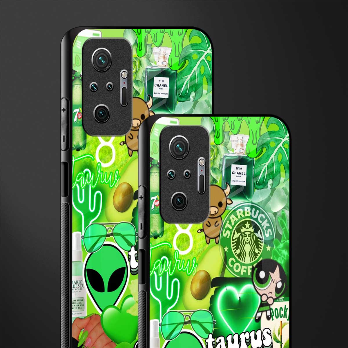 taurus aesthetic collage glass case for redmi note 10 pro image-2