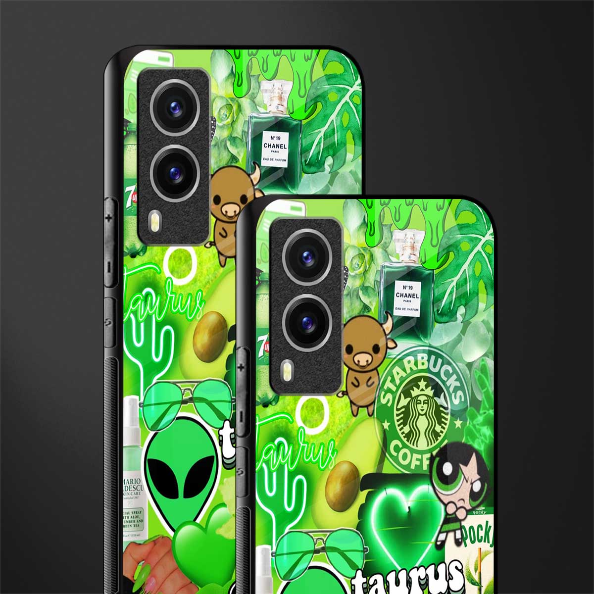 taurus aesthetic collage glass case for vivo v21e 5g image-2