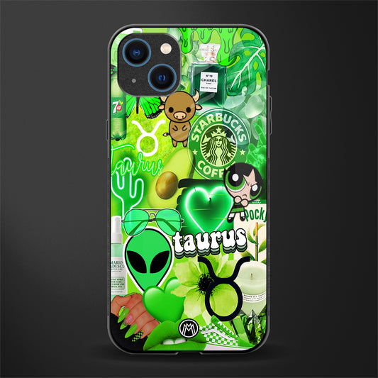 taurus aesthetic collage glass case for iphone 13 image