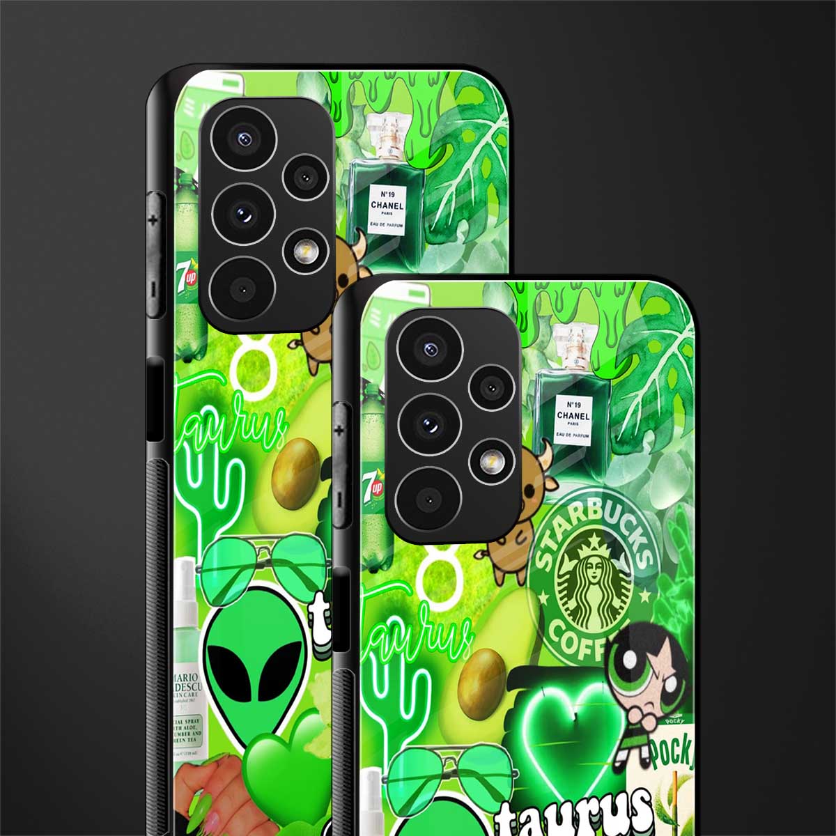 taurus aesthetic collage back phone cover | glass case for samsung galaxy a13 4g