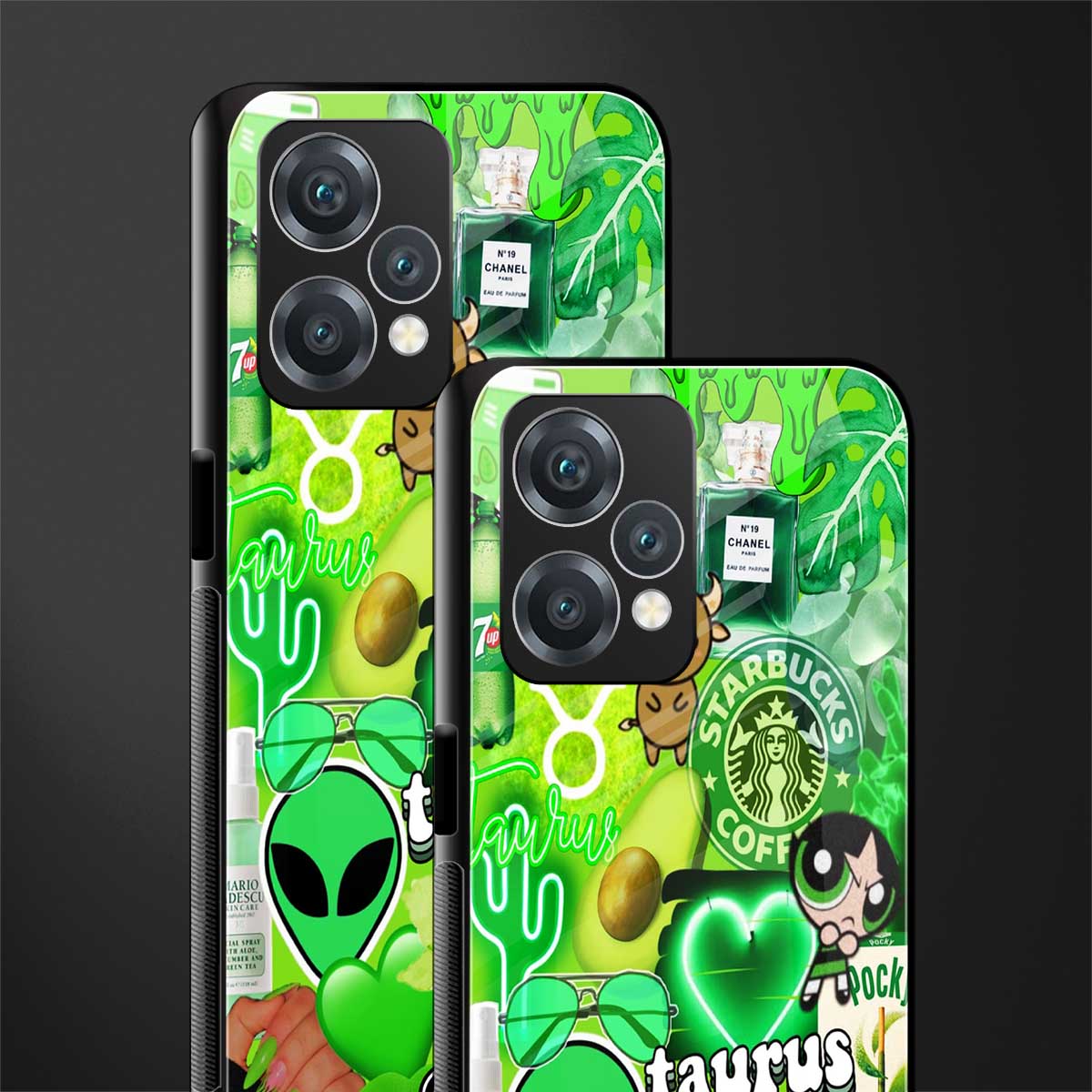 taurus aesthetic collage back phone cover | glass case for oneplus nord ce 2 lite 5g