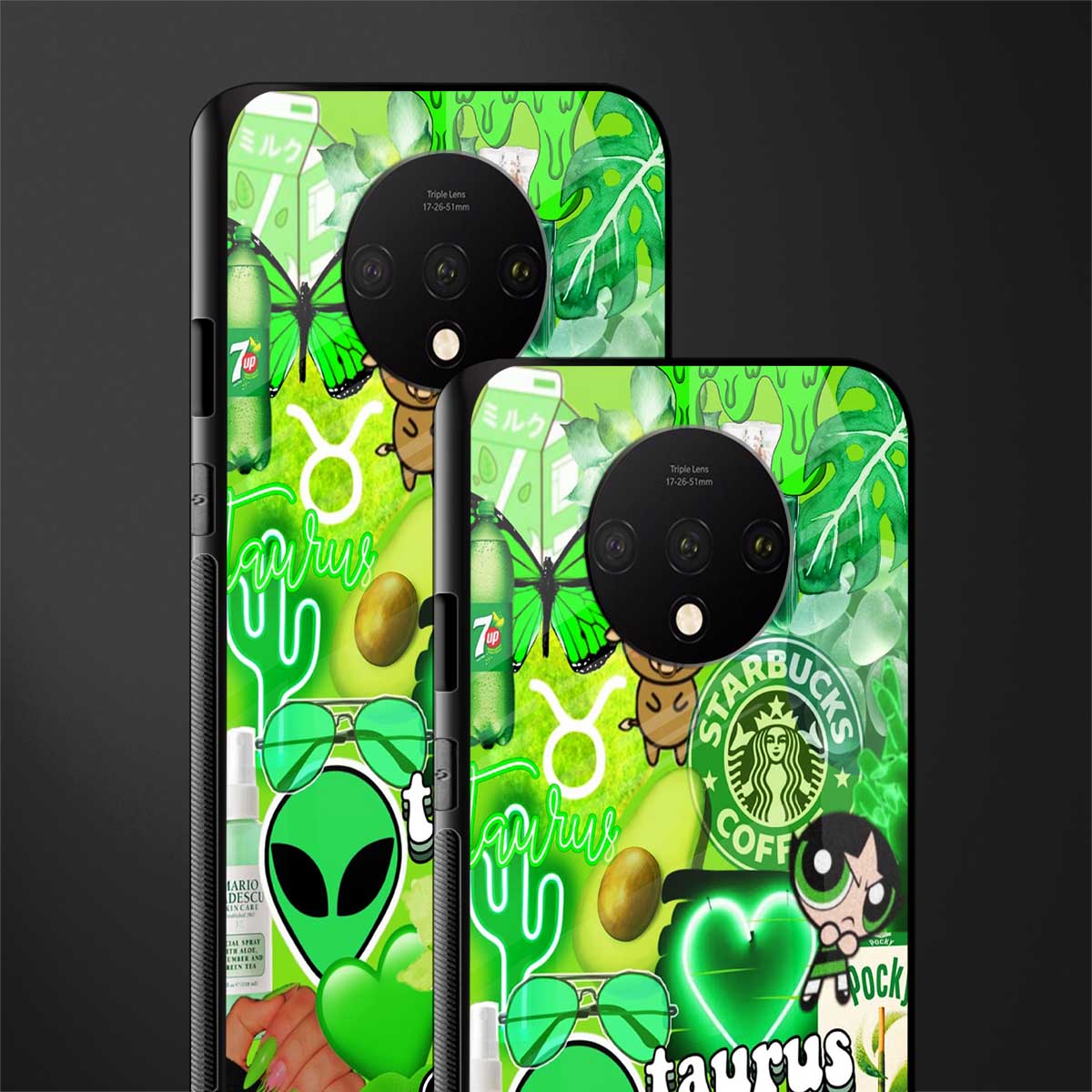 taurus aesthetic collage glass case for oneplus 7t image-2