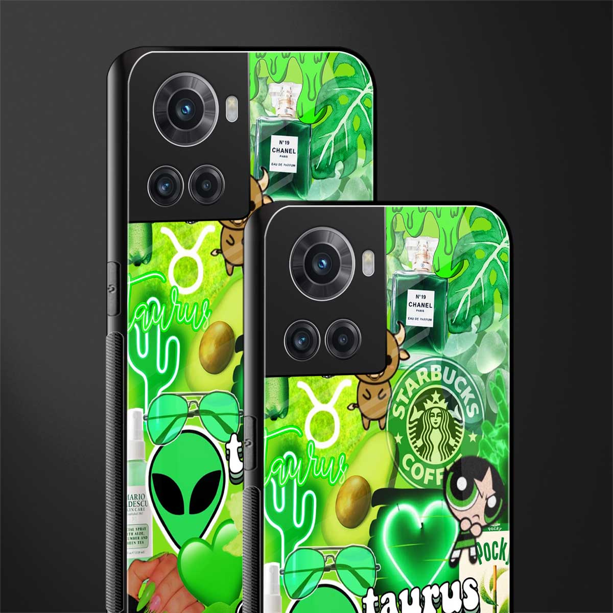 taurus aesthetic collage back phone cover | glass case for oneplus 10r 5g