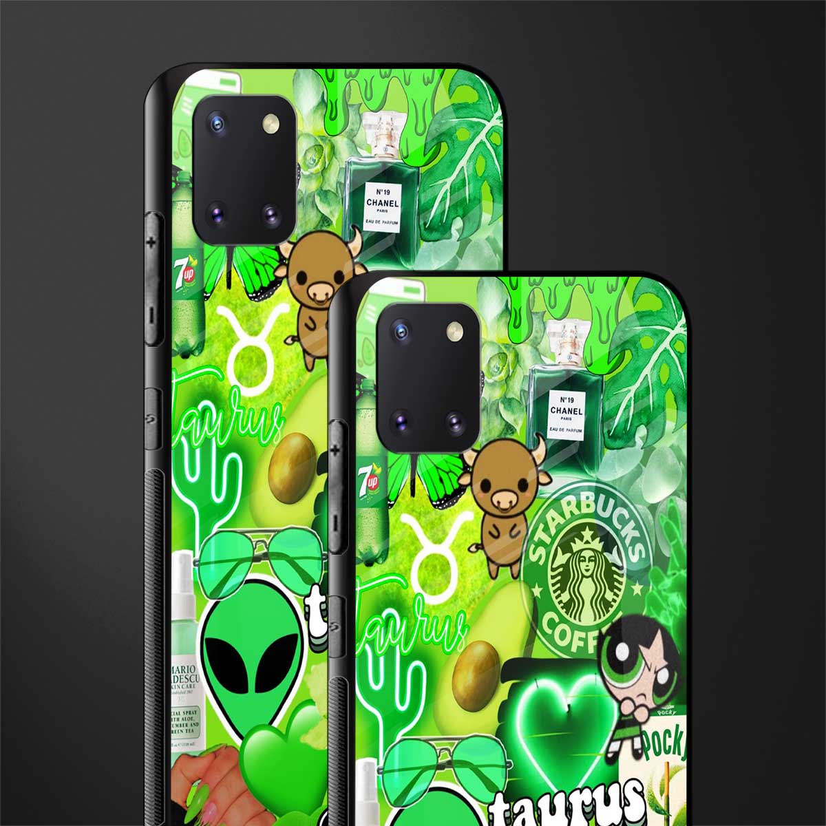 taurus aesthetic collage glass case for samsung a81 image-2