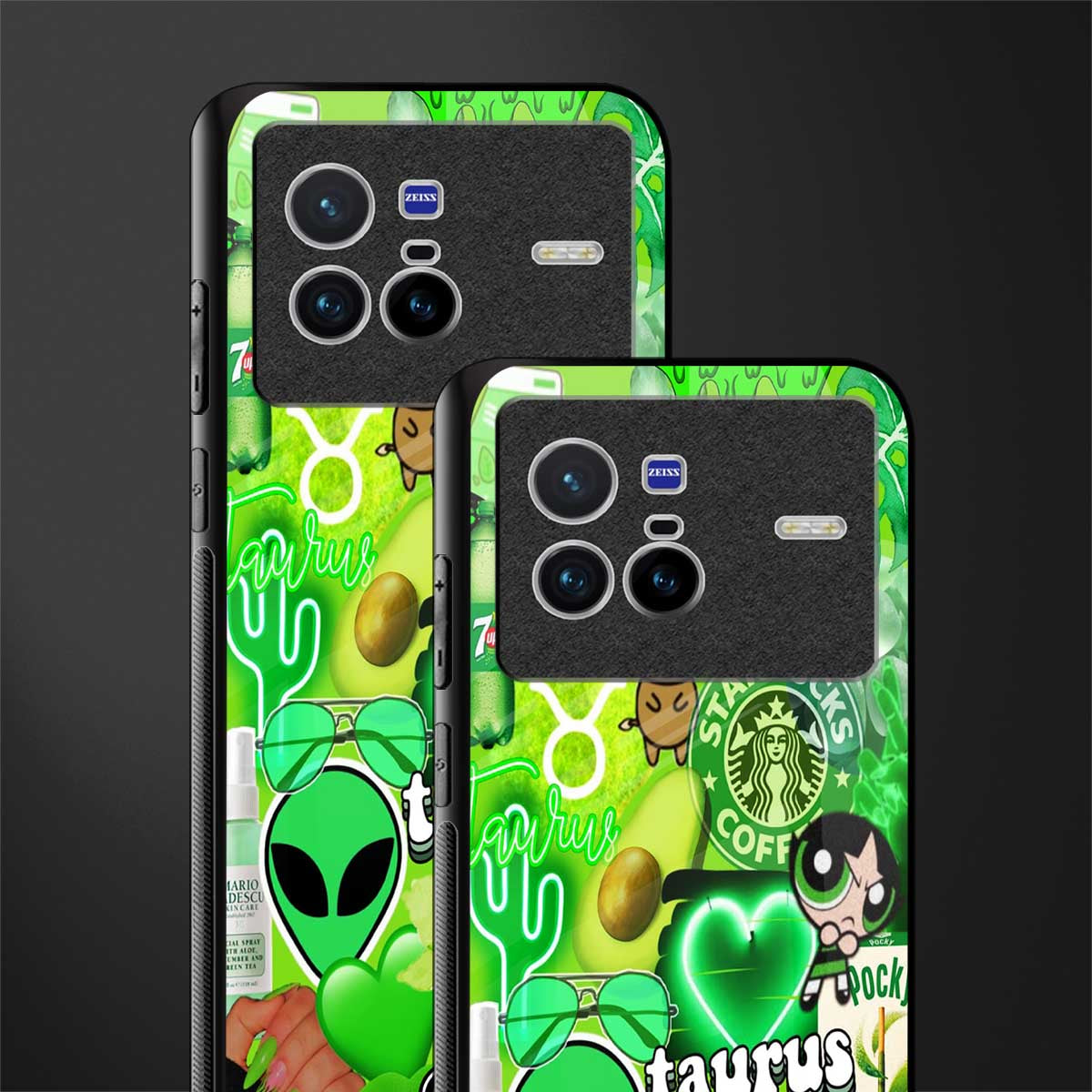 taurus aesthetic collage glass case for vivo x80 image-2