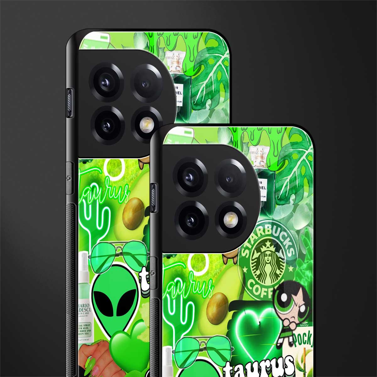 taurus aesthetic collage back phone cover | glass case for oneplus 11r
