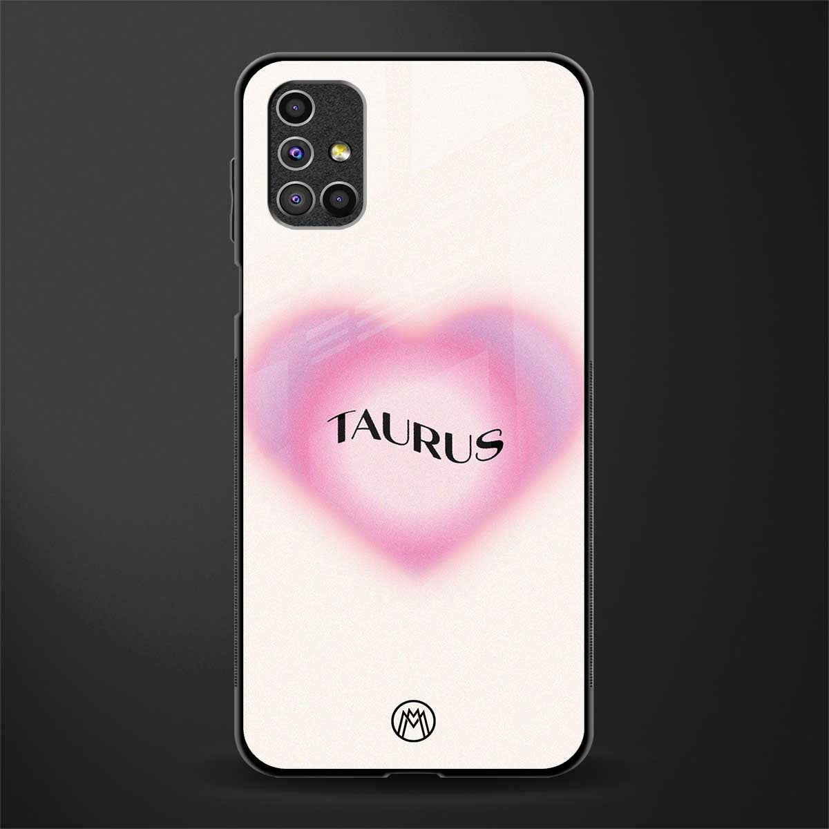 taurus minimalistic glass case for samsung galaxy m31s image