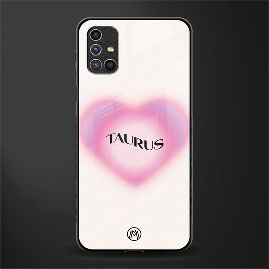 taurus minimalistic glass case for samsung galaxy m31s image