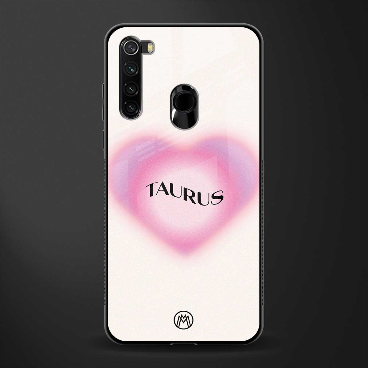 taurus minimalistic glass case for redmi note 8 image