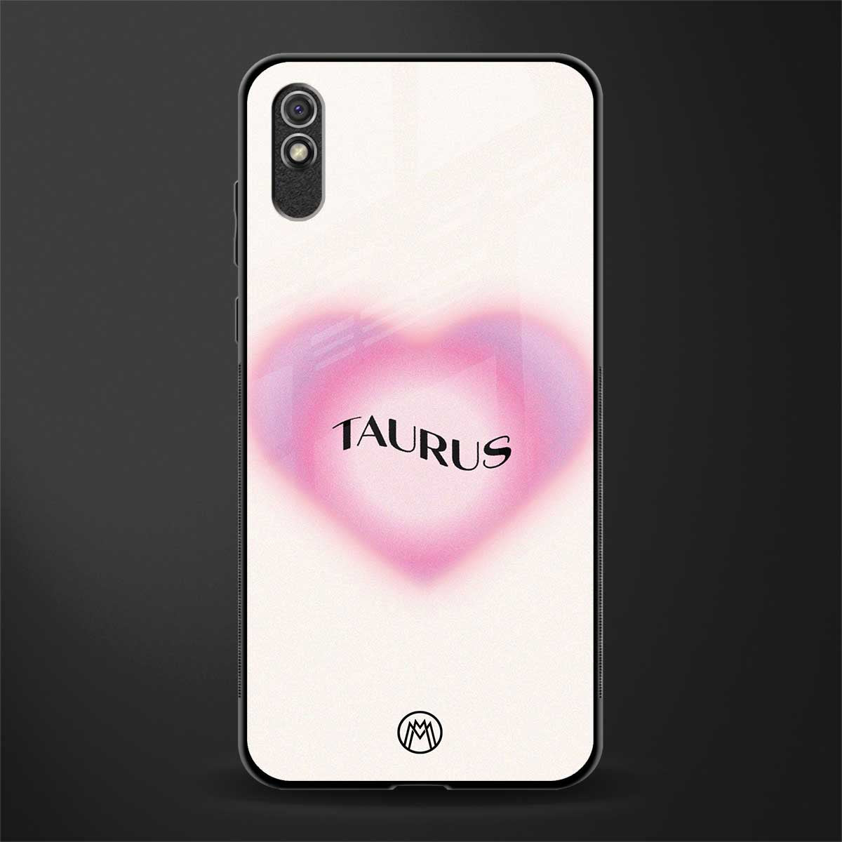 taurus minimalistic glass case for redmi 9i image