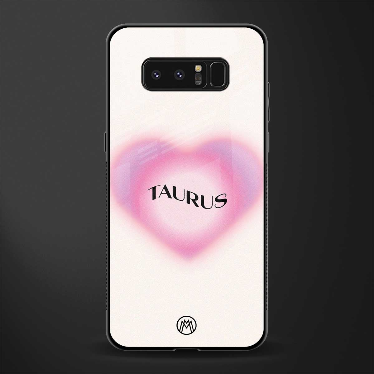 taurus minimalistic glass case for samsung galaxy note 8 image