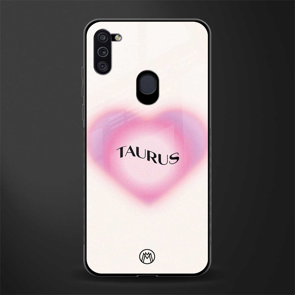 taurus minimalistic glass case for samsung galaxy m11 image