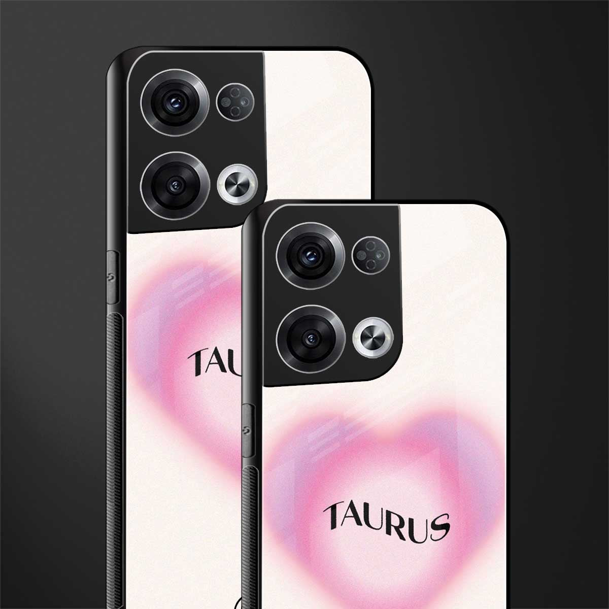 taurus minimalistic back phone cover | glass case for oppo reno 8 pro