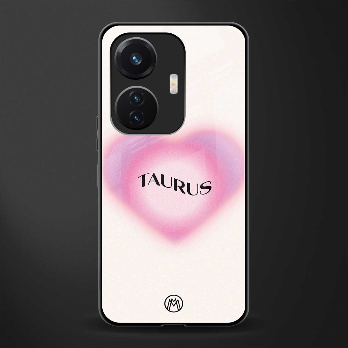 taurus minimalistic back phone cover | glass case for vivo t1 44w 4g