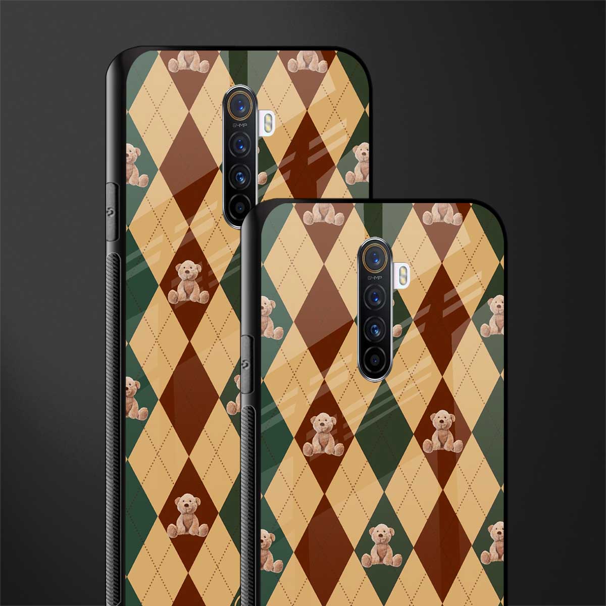 ted checkered pattern glass case for realme x2 pro image-2