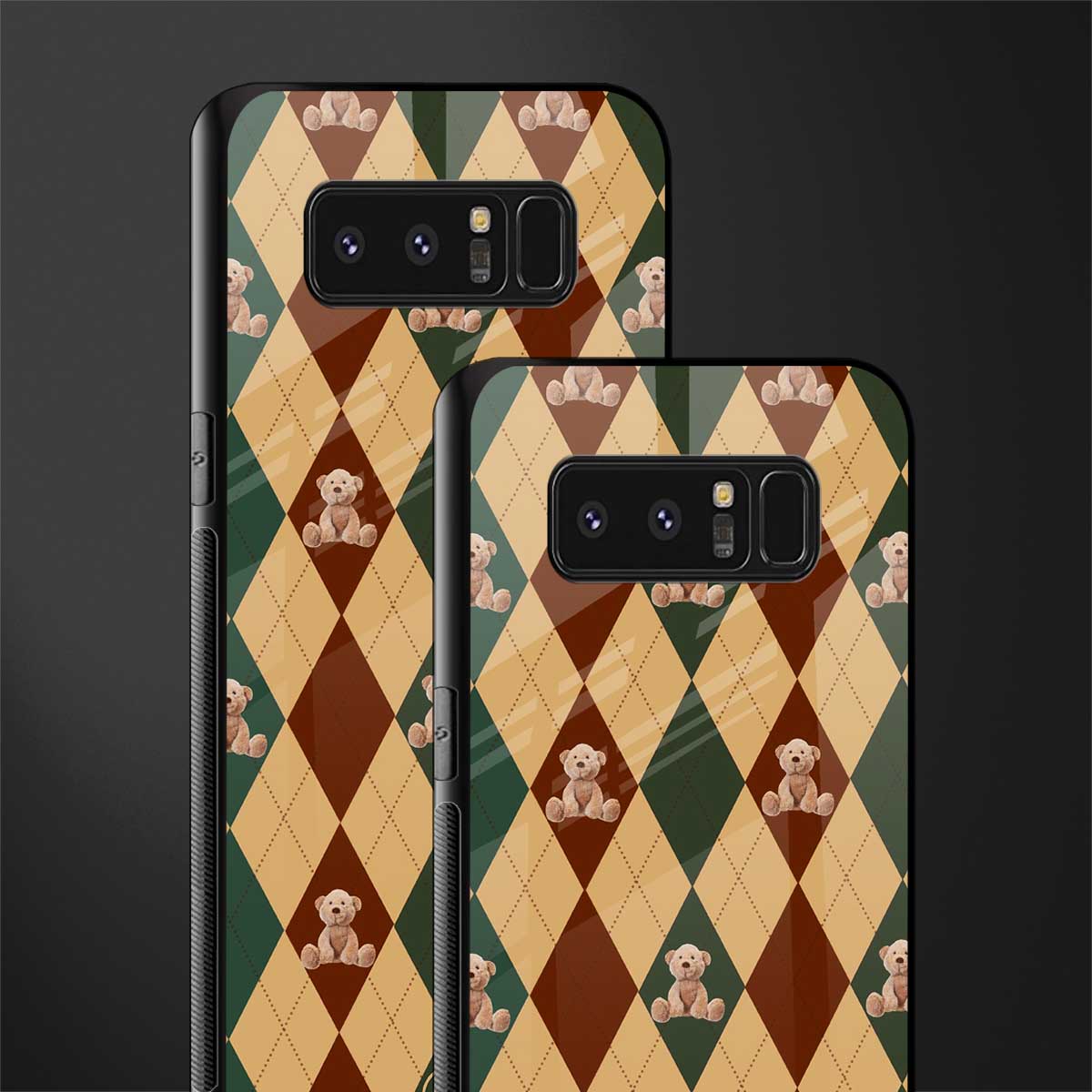 ted checkered pattern glass case for samsung galaxy note 8 image-2