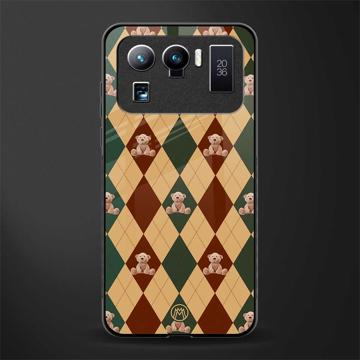 ted checkered pattern glass case for mi 11 ultra 5g image