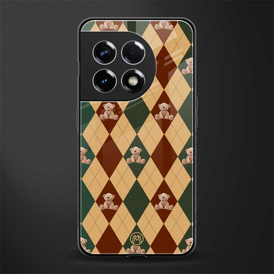 ted checkered pattern back phone cover | glass case for oneplus 11r